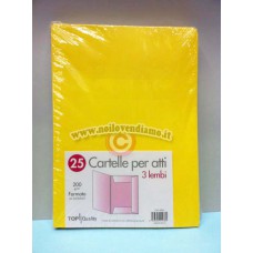 Cartelle per atti 3 lembi 200 g/m2- Conf.25 cartelle gialle