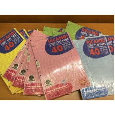 stock 8 pacchetti Ricambi Fogli Forati per Raccoglitore Quaderno ad Anelli - Colorati Quadretti A4 2 colori per tipo